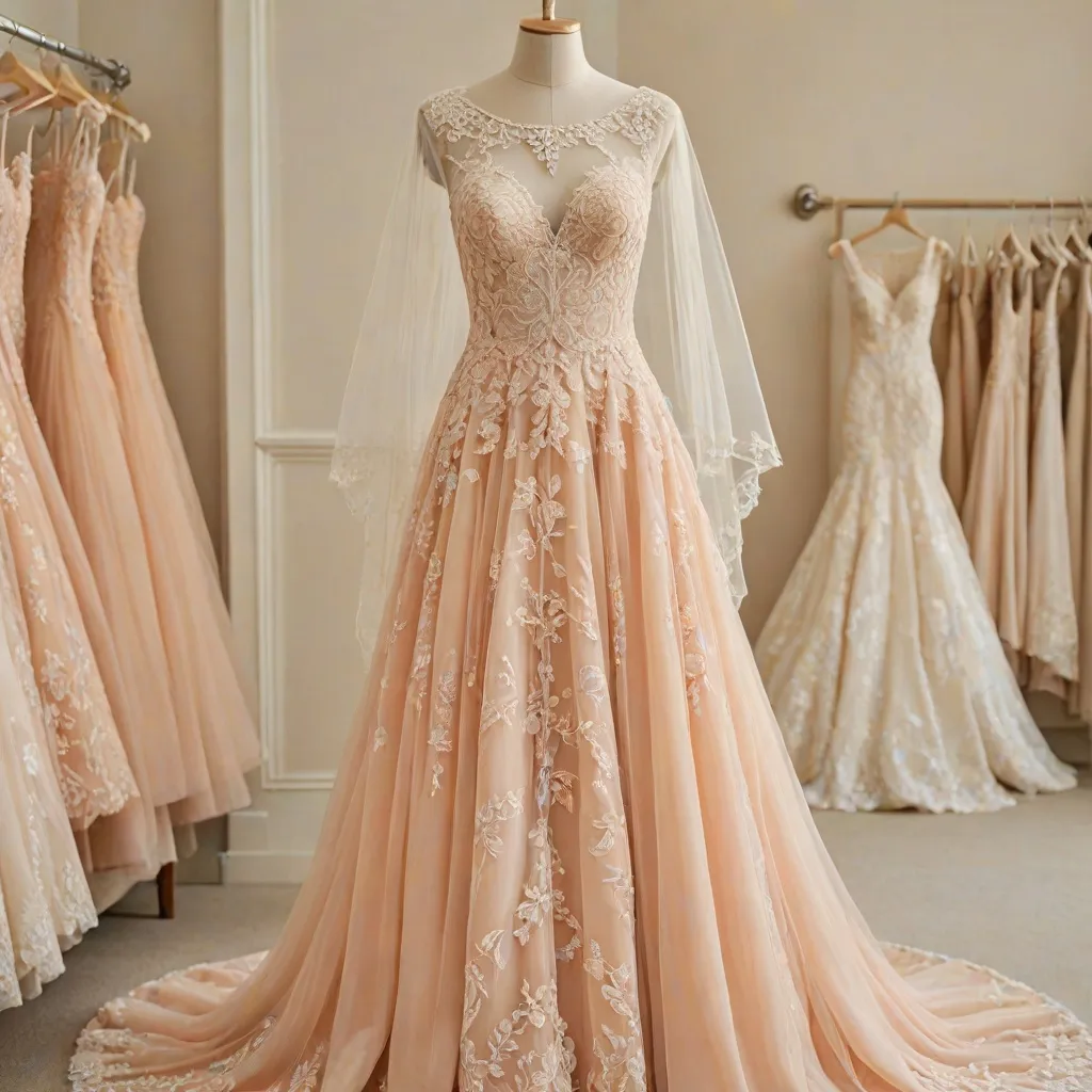 Brzoskwiniowa suknia ślubna - jakie dodatki wybrać?