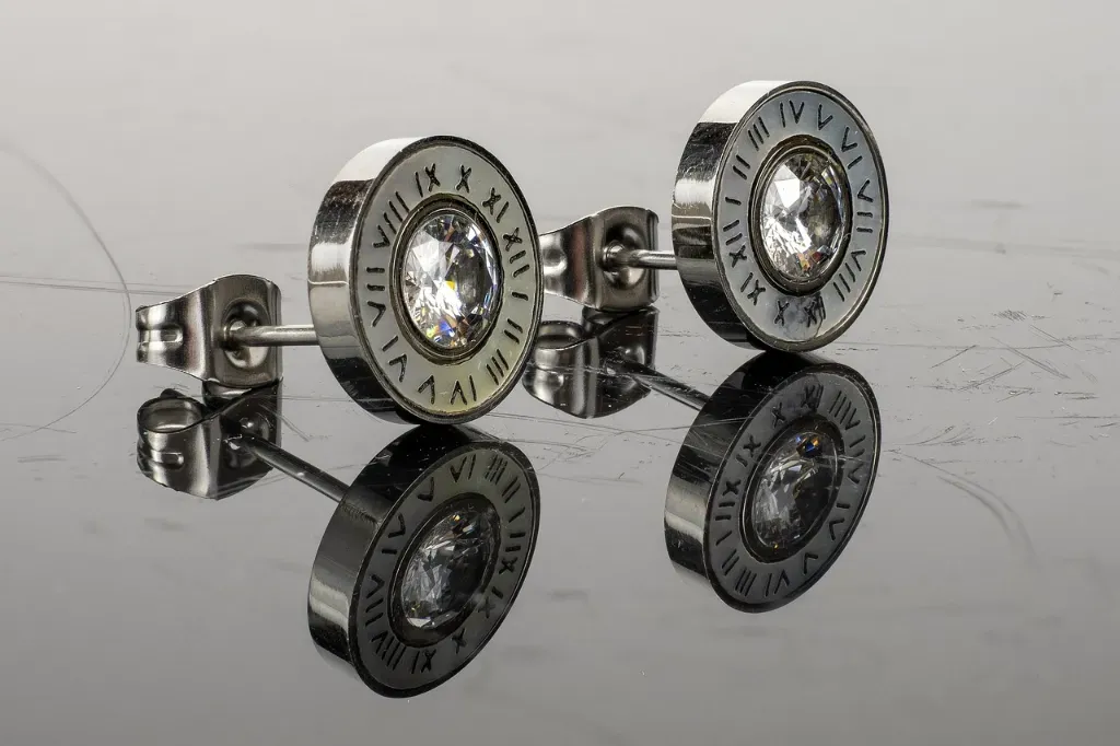 Kolczyki ze stali w kolorze srebra