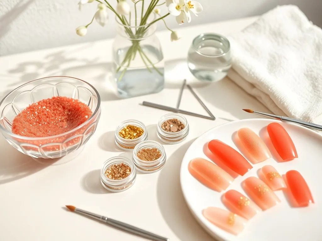 Paznokcie koralowe z brokatem – jak je wykonać i stylizować?